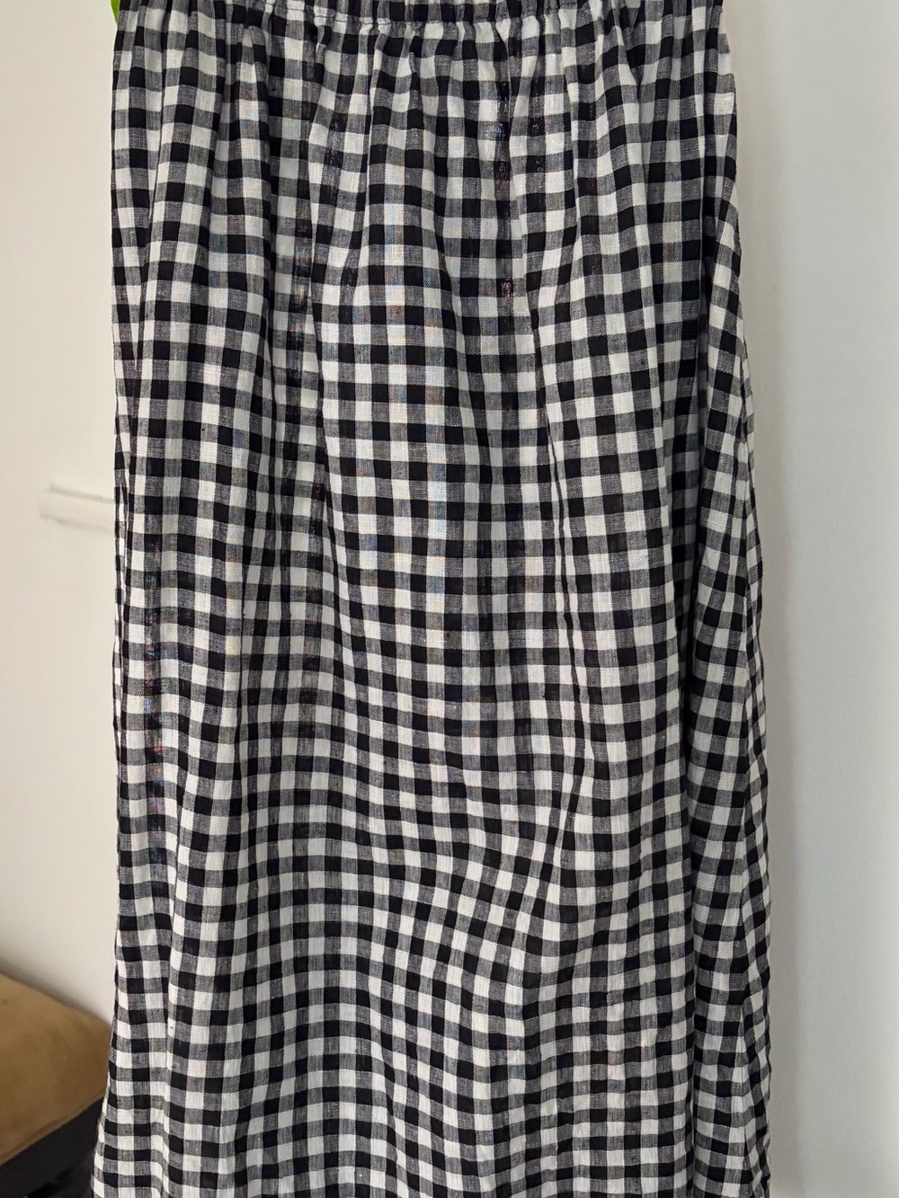 notPERFECTLINEN Black & White Gingham Midi Skirt